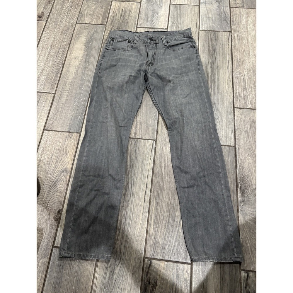 Levi's 521 Men's W32‎ L32 Gray Slim Fit Straight Leg Denim Jeans